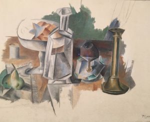 Pablo Picasso, Carafe and Candlestick (1909) (Oil on canvas), Metropolitan Museum