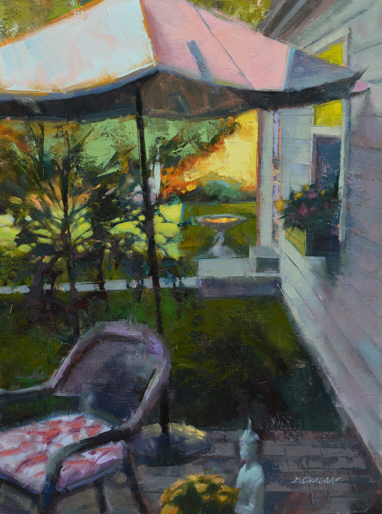 Backyard-at-Sunset--oil---24x18--O-Hagan