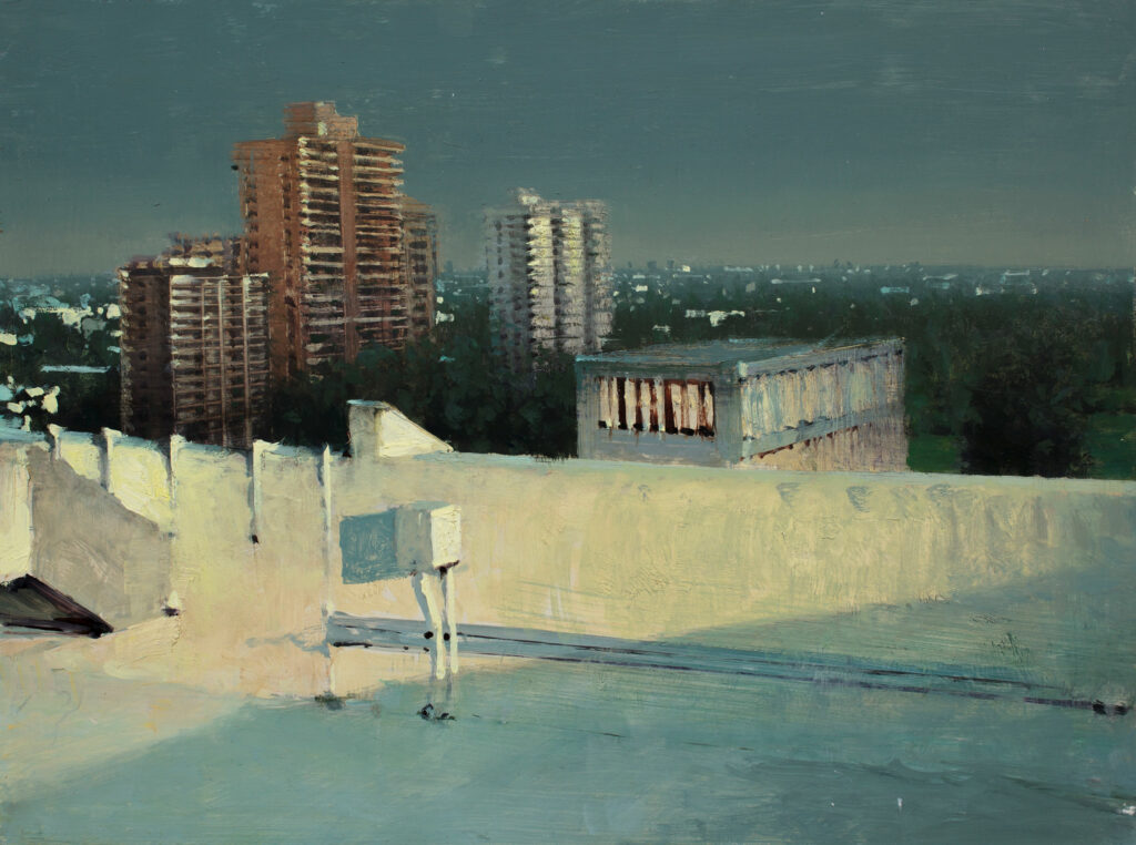 Sprick-Daniel,-view-from-QH-rooftop,-oil-on-board,-9-x-12,-$10,000