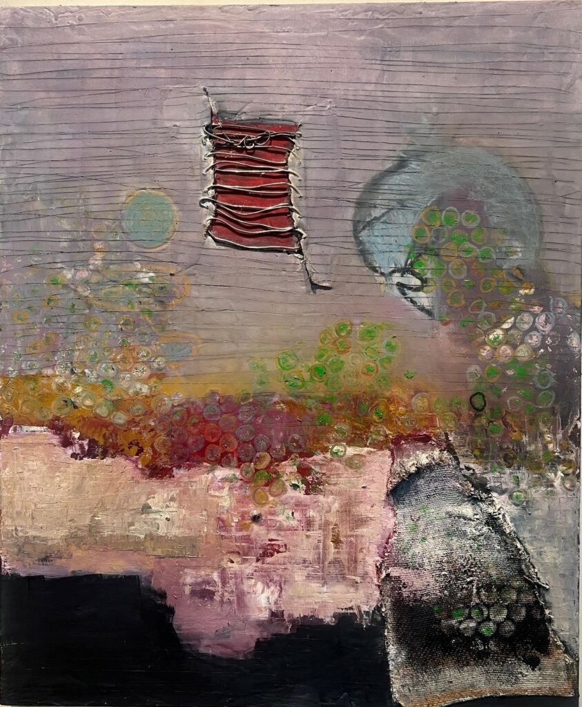 McCaw, John, Worlds Apart, crop without frame, Mixed media on canvas, 48 x 40, $11,000