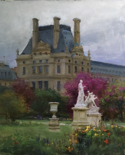 Ma, Kyle, Overcast Day in the Tuileries (Paris), 24 x 20, oil on panel, $4,450