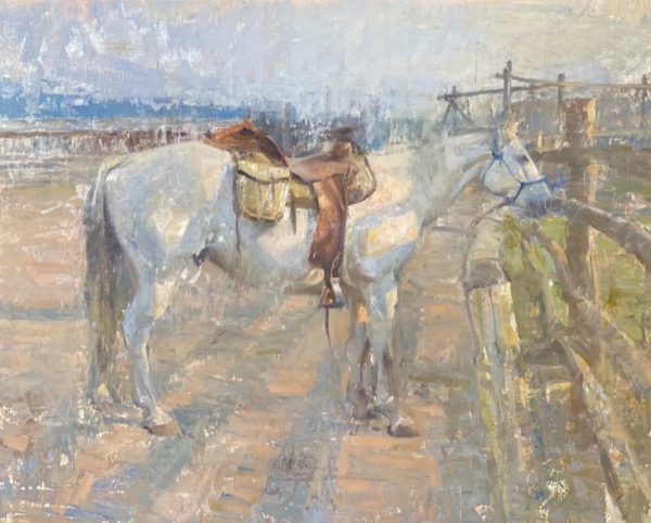 Ho, Quang, After the Day Long Ride, Oil on linen, 24 x 30, $11,000
